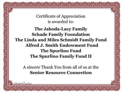 Dayton Foundation Certificate of Appreciation