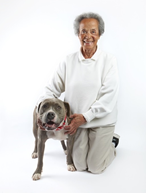 Older woman with dog