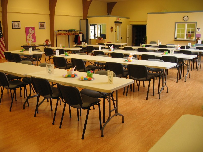 Enrichment Center interior with tables